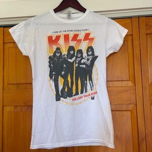 KISS Band "End of the Road World Tour" Concert T-Shirt Women's size Large Cotton